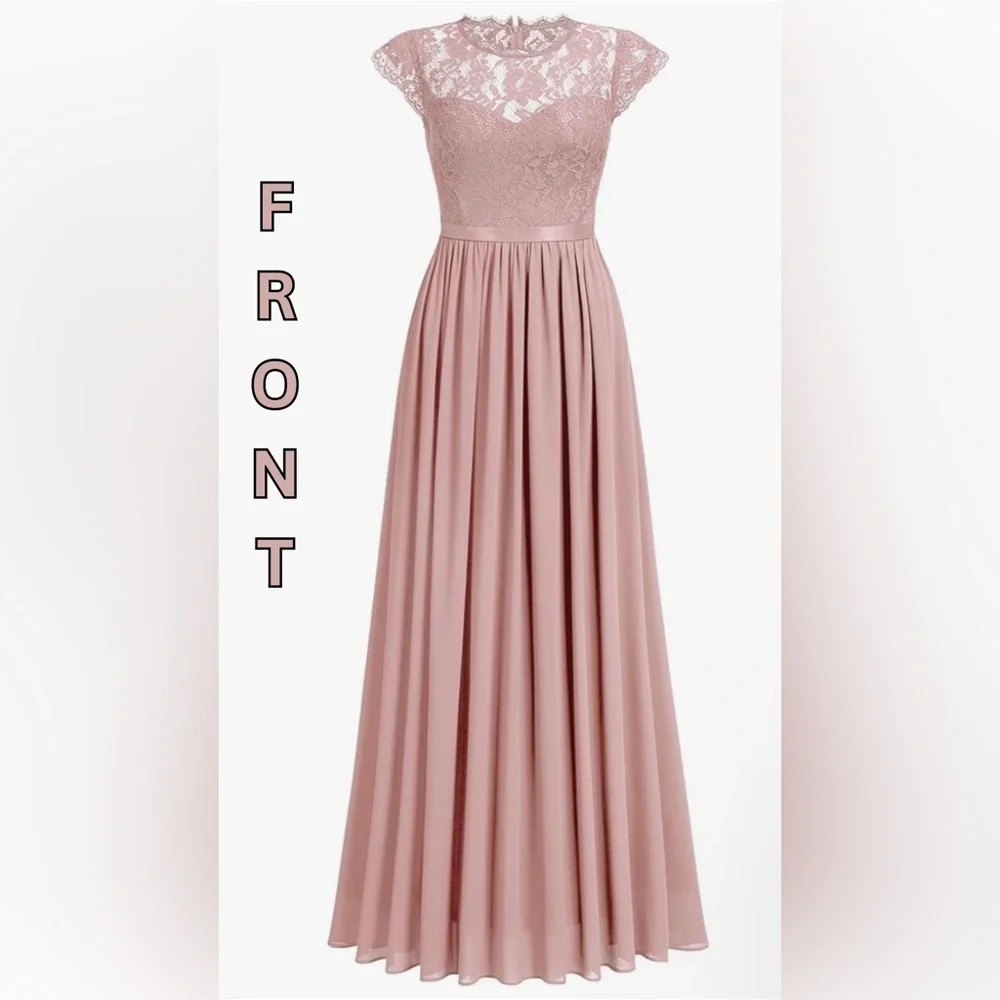 Formal Floral Lace Maxi Dress Like New Condition - Picture 3 of 8